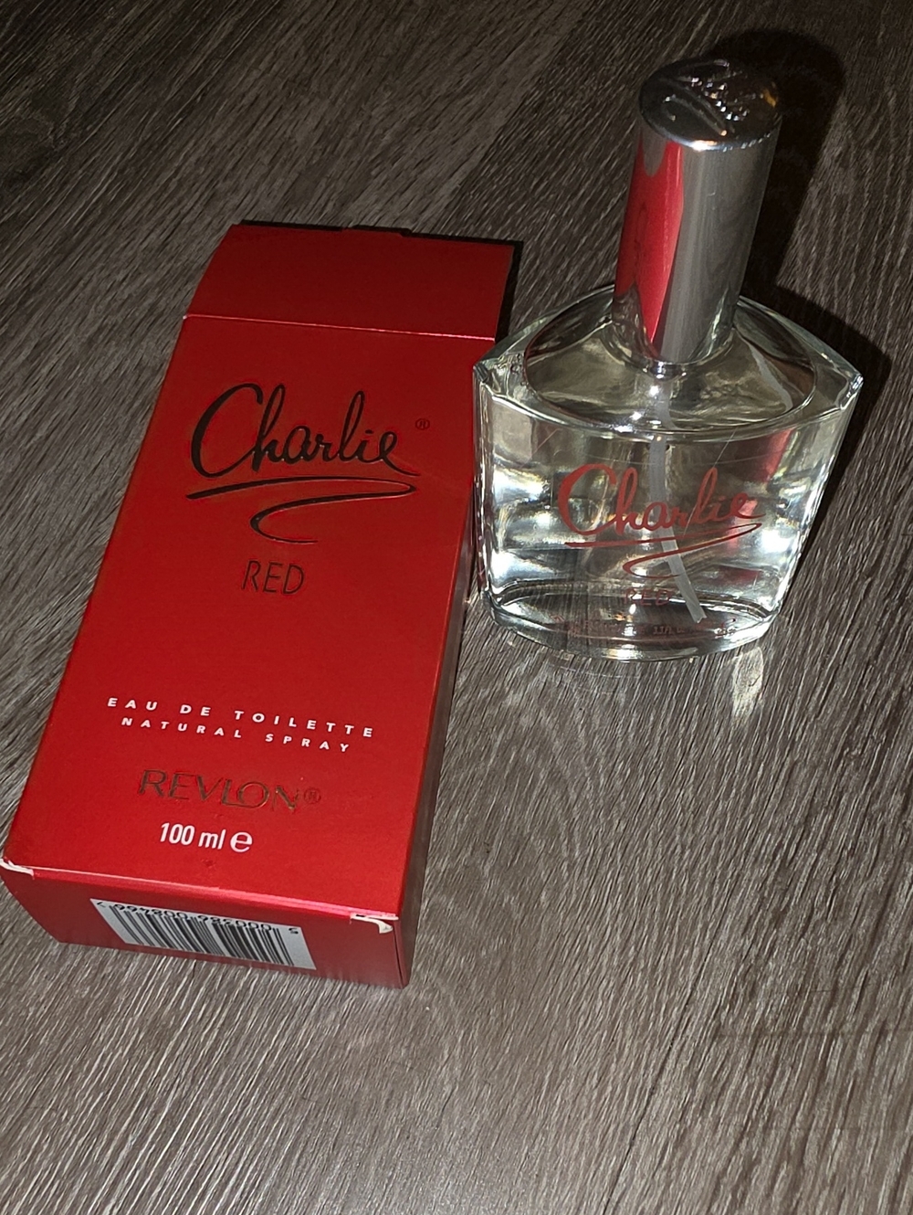 REVLON Charlie RED Perfume Bottle! Nwots But Has Box. 3.3 Fl Oz